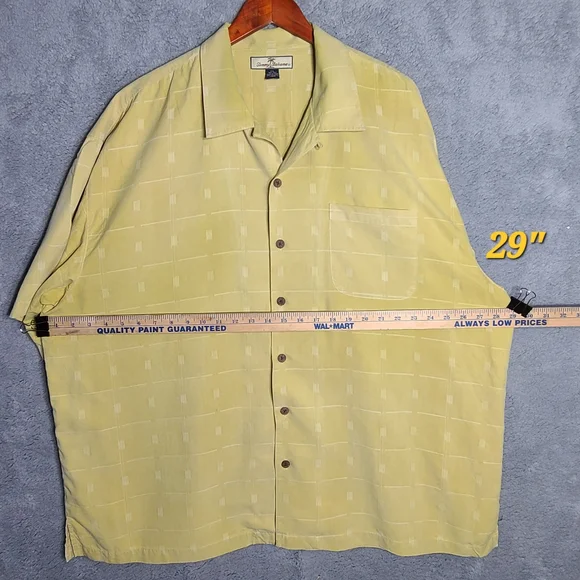 Tommy Bahama Yellow Silk Short Sleeve Shirt XXL - Picture 4 of 8